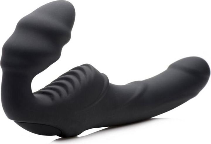 Productafbeelding XR Brands Slim Rider Ribbed Vibrating Strapless Strap-on