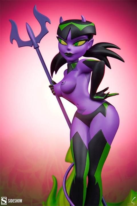 Actual product image Sideshow Original Artist Series Statue Devil Girl (Purple and Green Variant) 30 cm