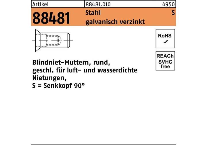 Image du produit Écrou à river R 88481 SEKO