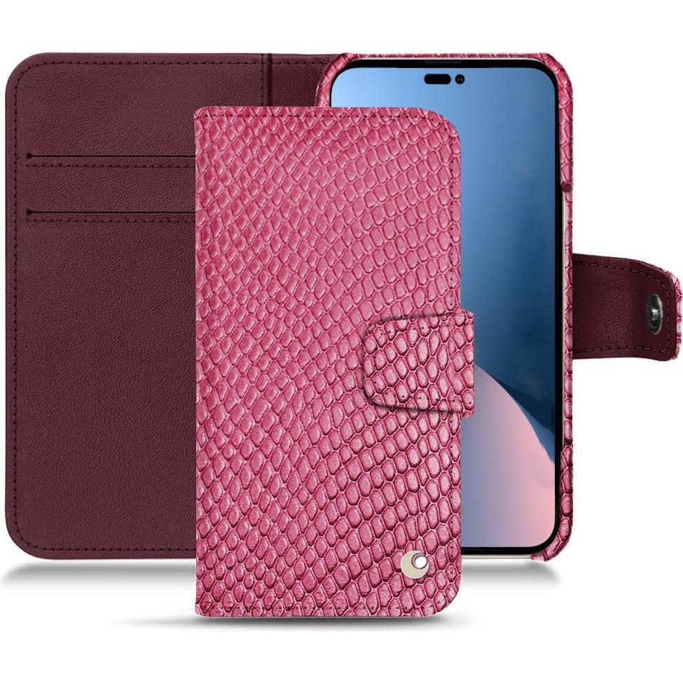 Noreve Lederschutzhülle Wallet (Apple iPhone 14 Plus), Smartphone Hülle, Rosa