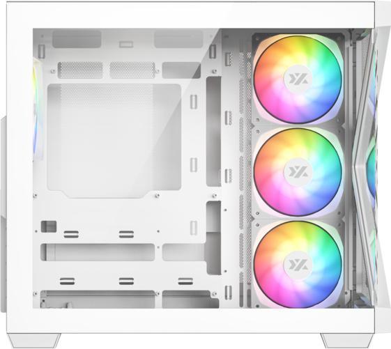 Actual product image xyz Boitier Moyen Tour ATX Qubex RGB avec panneaux vitrés (Blanc) (Micro-ITX, mATX, ATX)