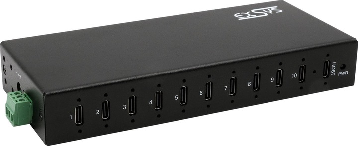 Produktbild Exsys Industrial USB 3.2 Gen 2x1 Hub 10-Port (USB-C, 10 Ports)