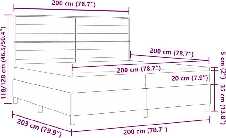 Produktbild vidaXL Boxspringbett (200 x 200 cm)
