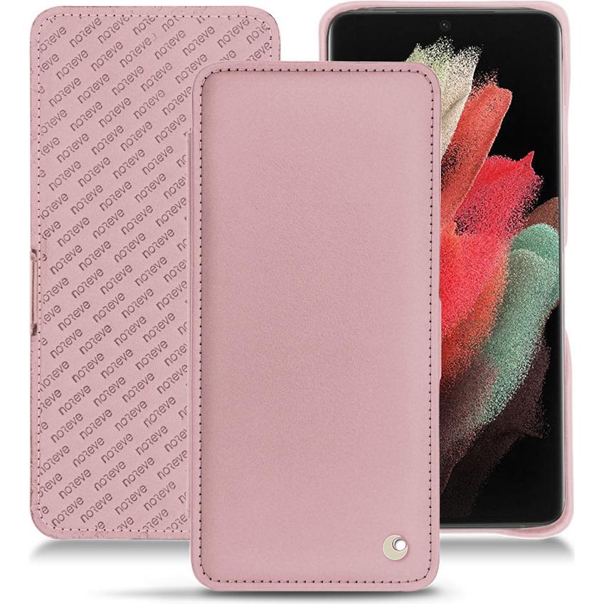 Noreve Lederschutzhülle horizontal (Samsung Galaxy S21 Ultra), Smartphone Hülle, Rosa