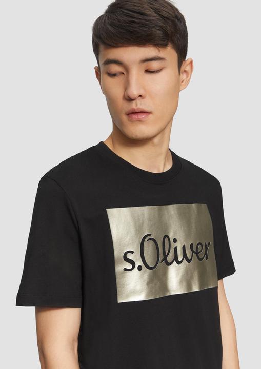 Produktbild s.Oliver T-Shirt T-Shirt mit Gold- oder Silber-Print (L)