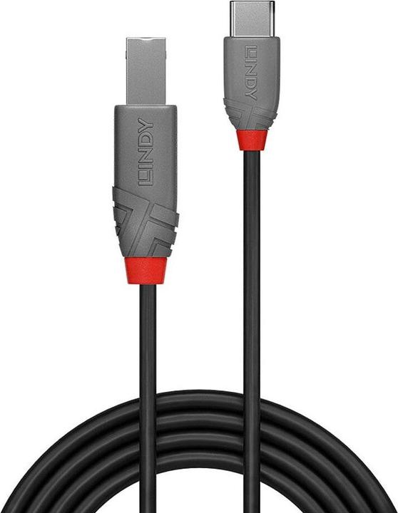 Produktbild Lindy USB 2.0, Type C an B, Cable, Anthra, Line (3 m, USB 2.0)
