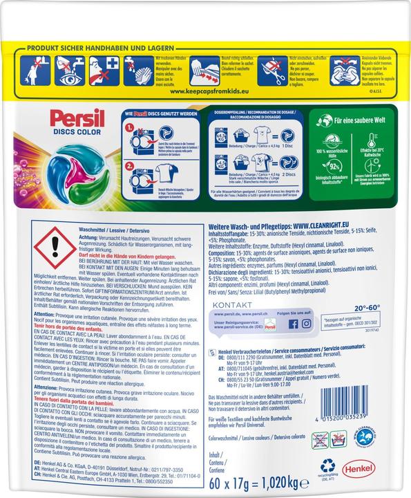 Actual product image Persil Kapseln Color Discs (60 Washing cycles, Wash pods)