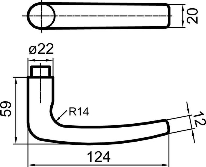 Produktbild Glutz Türdrücker 5060 Zug (Türgriff)