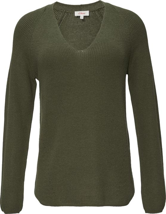Produktbild s.Oliver Strickpullover Strickpullover mit V-Ausschnitt aus Baumwollmix (34)