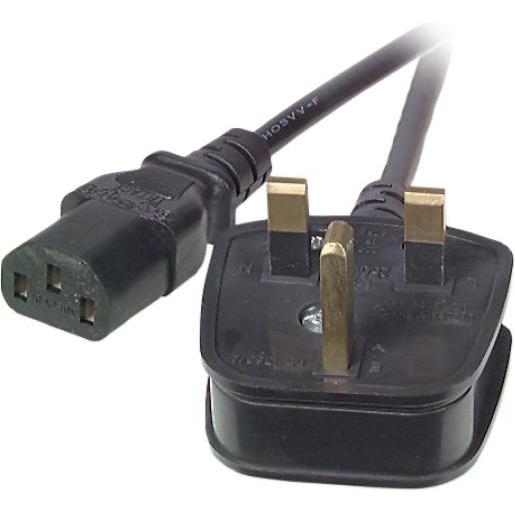 EFB Elektronik, Verlängerungskabel, EFB Netzleitung UK BS1363A-C13 180°,schwarz,5m,3x1.00mm (7 m, C13)