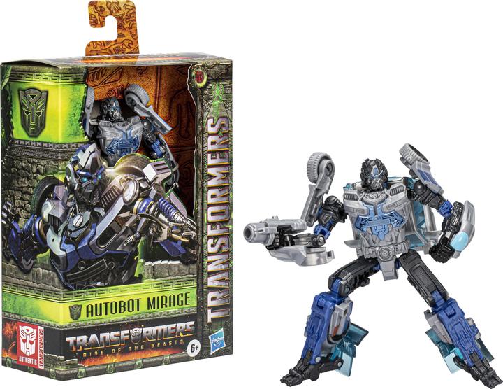 Actual product image Transformers Rise of the Beasts Deluxe Class Autobot Mirage Action Figure, 12.5 cm
