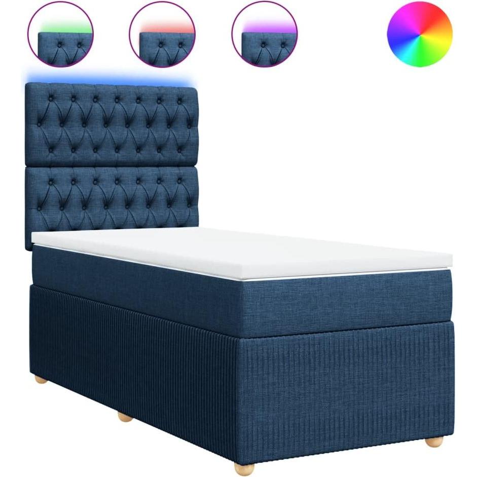 Thumbnail - VidaXL, Bett, Bo x springbett mit Matratze 90 x 200 cm Stoff (90 x 200 cm)