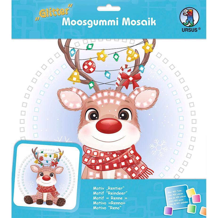 Ursus Bastelset Moosgummi Glitter Rentier, 1 Stück