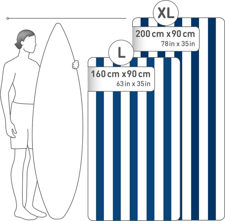 Fit-Flip Strandtuch XXL Mikrofaser schnelltrocknendes Badetuch 200x90cm (200 x 90 cm)