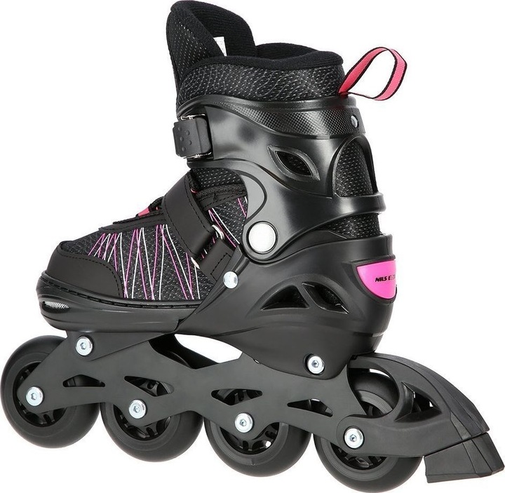 Actual product image Nils Roller Skates/Hockey Skates NH11912 black-pink - PU76 mm/82A (M 35-38) (37)