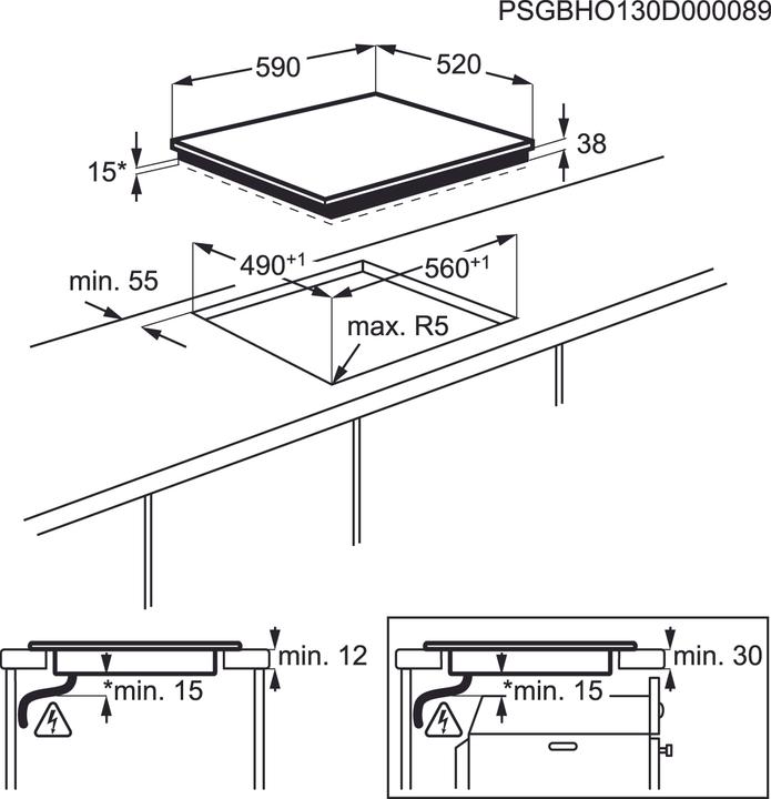 Produktbild AEG HK 654070 FB Kochfeld Ceran 60cm autark Facette 56x49cm (KP)