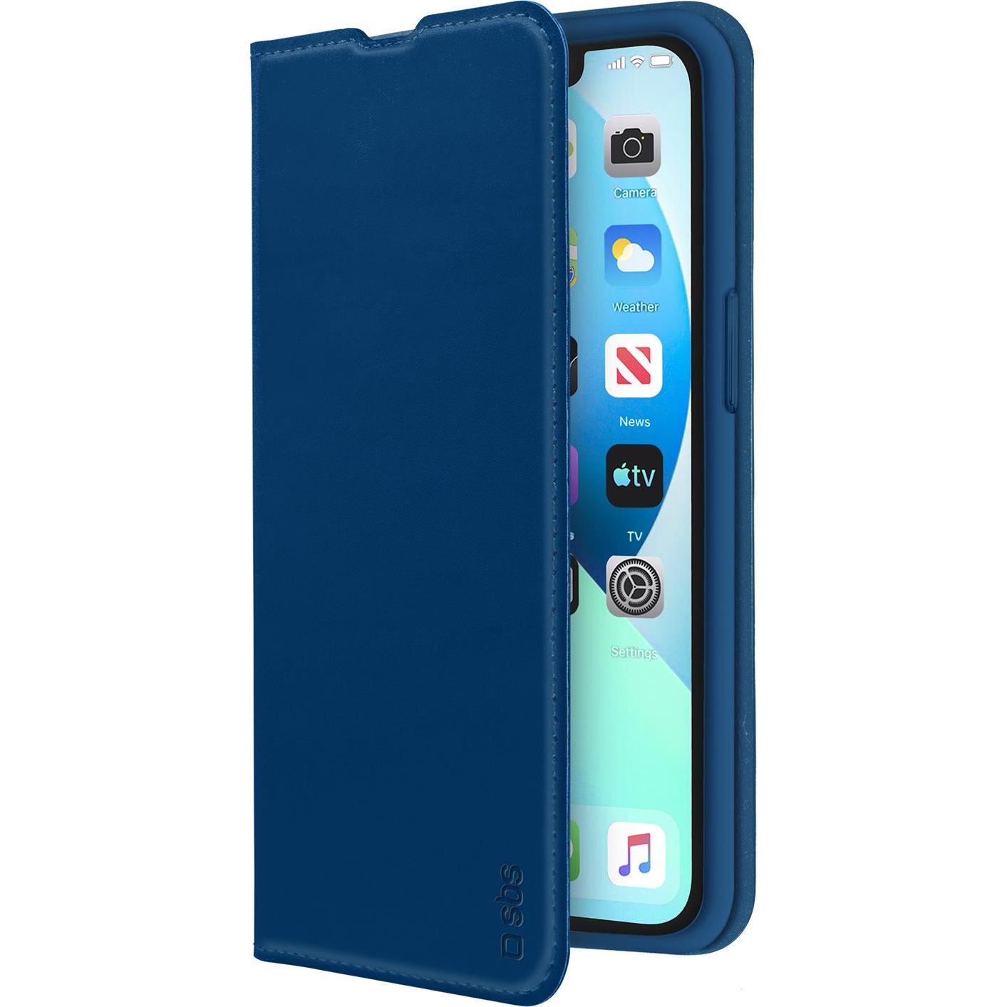 SBS Bookcase Wallet Lite-Hülle (Apple iPhone 13), Smartphone Hülle, Blau