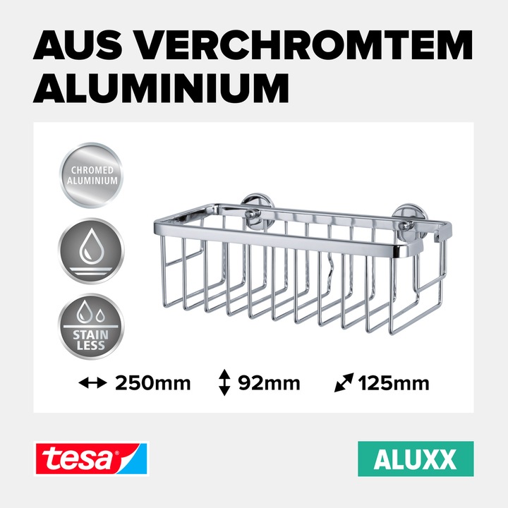 Actual product image tesa Aluxx storage basket single storey, M (9 x 13.5 x 26.5 cm)