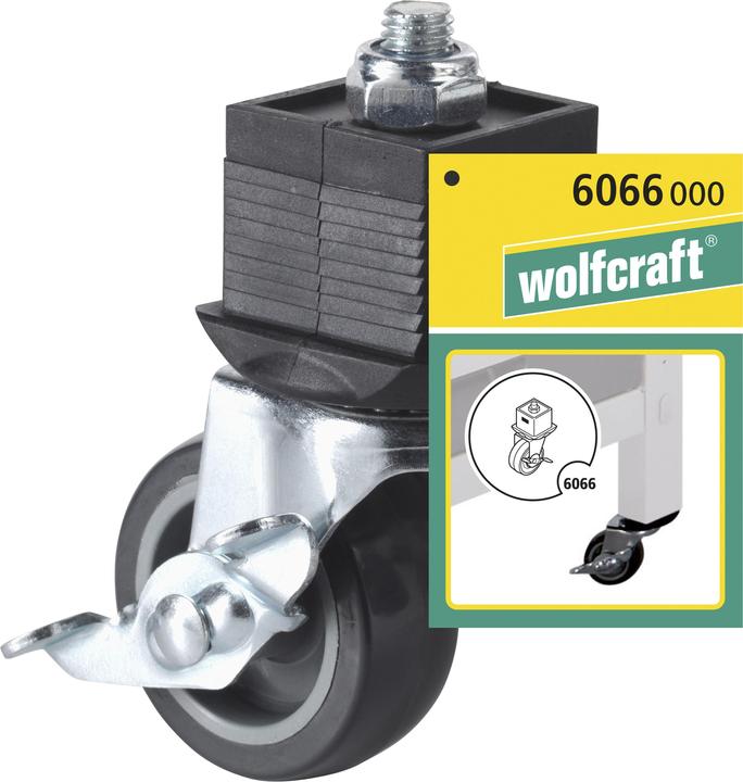 Produktbild wolfcraft wolfcraft 1 Fuss mit Rolle und Bremse, lenkbar (7.50 cm, 12 cm)