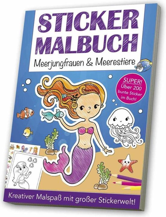 Produktbild Stickermalbuch: Meerjungfrauen & Meerestiere