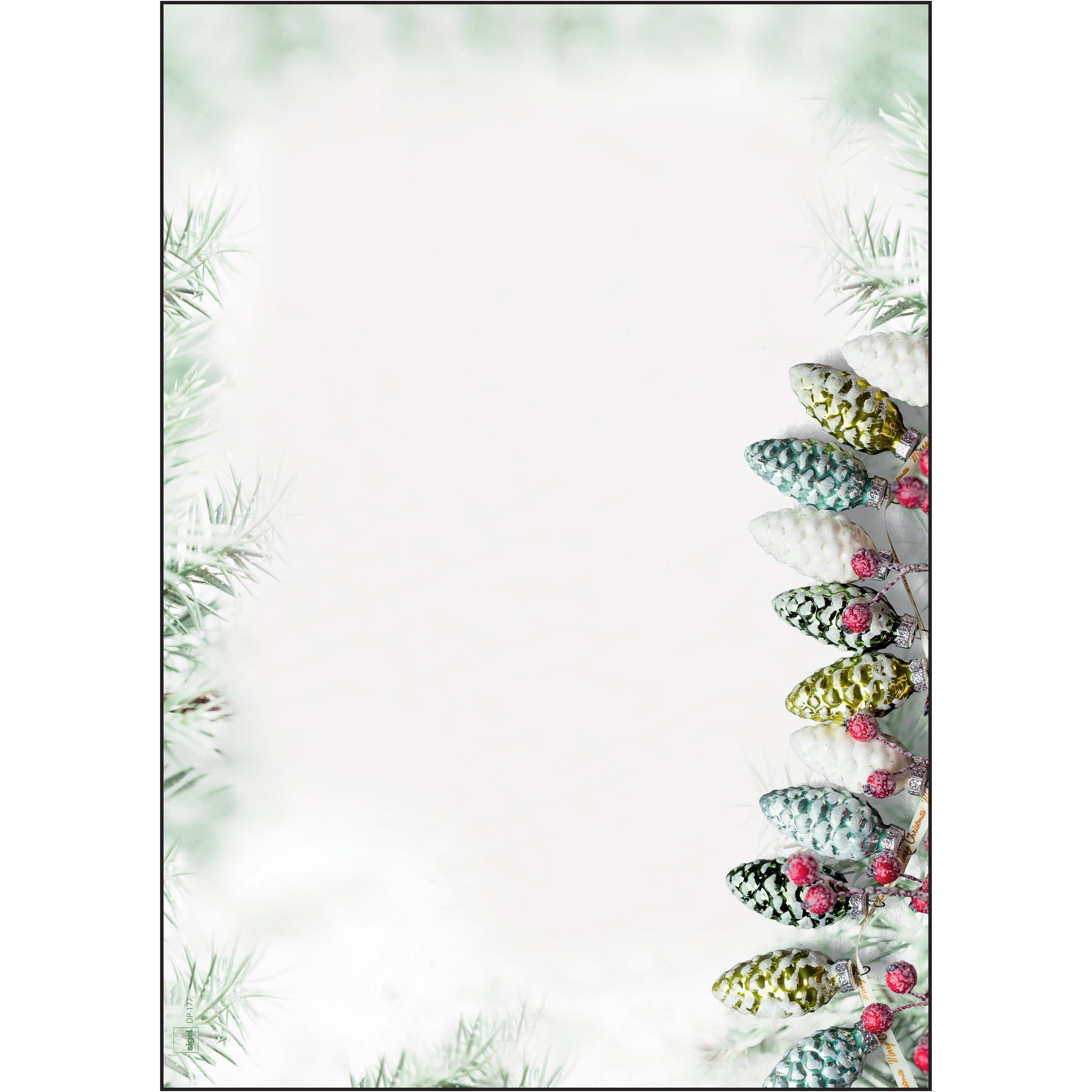 Sigel, Carta, W'Design carta Christm.Garl.A4 (A4, 100 lamelle, 90 g/m²)