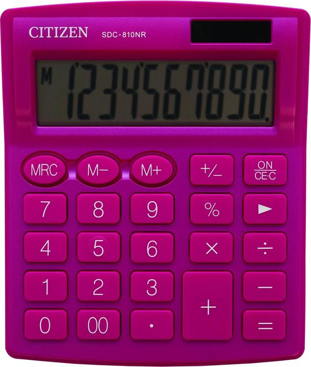 Actual product image Citizen calculator calculator SDC810NRPKE, pink, desktop, 10 seats, dual power (Batteries)