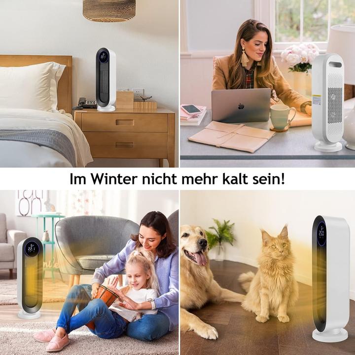 Actual product image Coocheer 2000W Ceramic Fan Heater with 3 Modes, Thermostat, 12-Hour Timer, and 100-Degree Oscillation