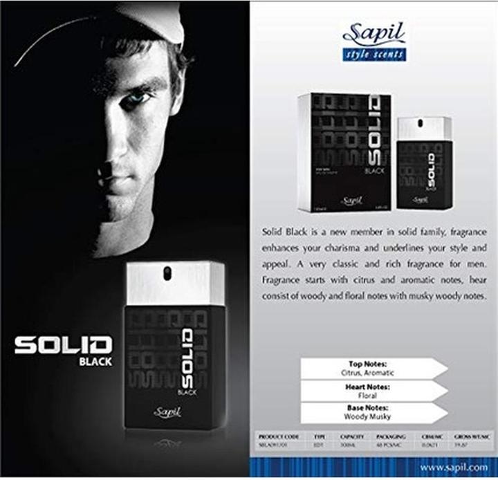 Sapil Solid Black by (Eau de Toilette, 100 ml)