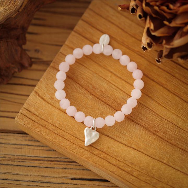 Immagine prodotto Andreani Bracciale con quarzo rosa autentico (80 cm, Pietre)
