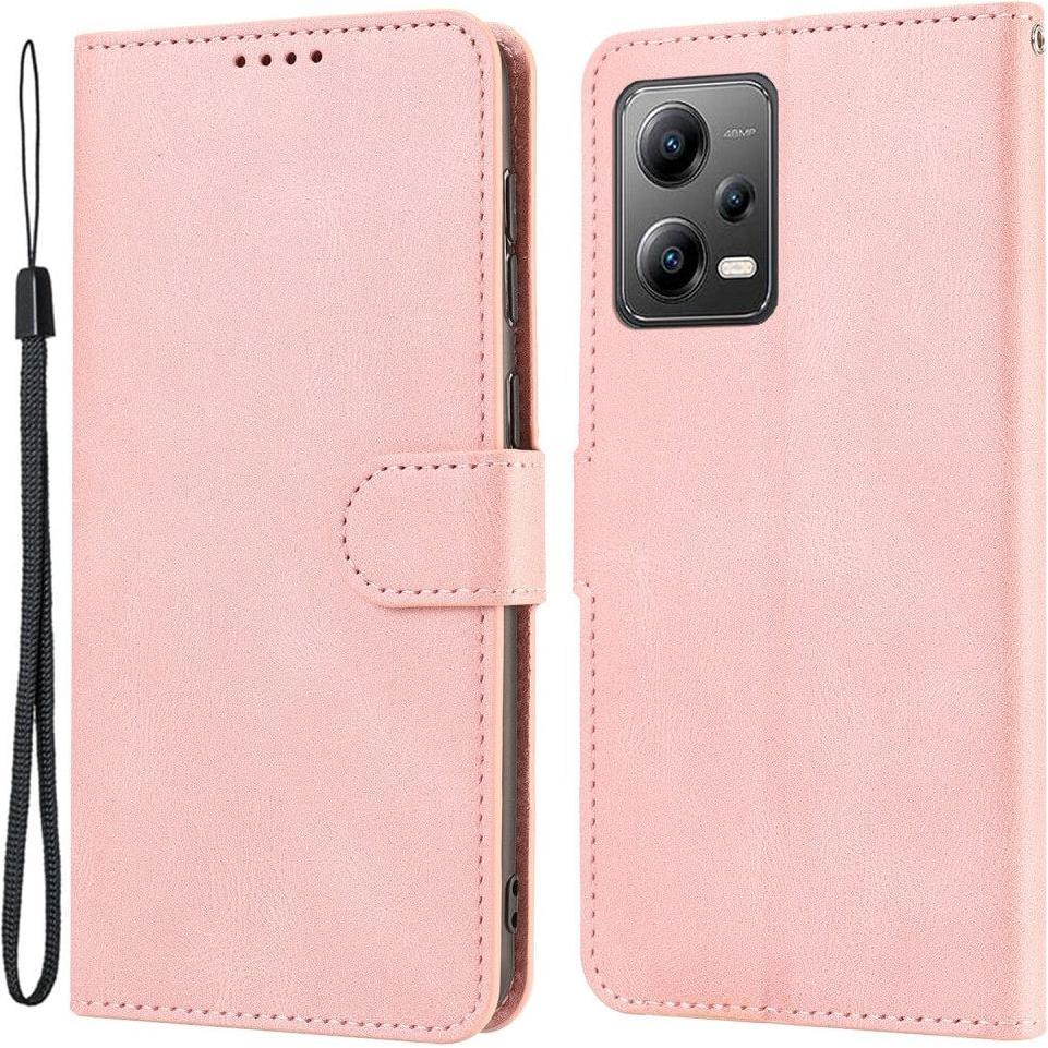 Cover-Discount Xiaomi Redmi Note 12 Pro+ - Leder Etui Hülle rosa (Xiaomi Redmi Note 12 Pro+), Smartphone Hülle, Rosa