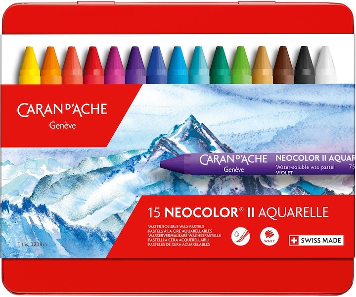 Image du produit Caran d'Ache Neocolor II Aquarelle Metallschachtel (Multicolore, 15 x)
