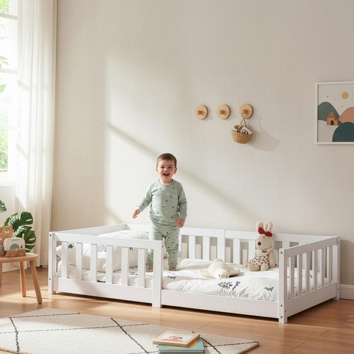 Produktbild En.Casa Kinderbett Tanna 80x160 cm Weiss (80 x 160 cm)