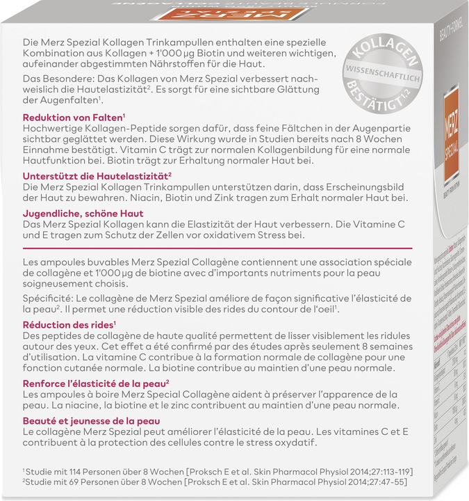 Nutritional values and ingredients Merz Spezial Collagen (1 Piece, Ampoule, 530 g)