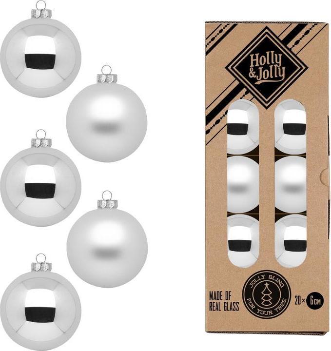 Image du produit Inge’s Glas Christmas Decor Boule de Noël Frosty Silver Ø 6 cm 20 pièces (20 x)
