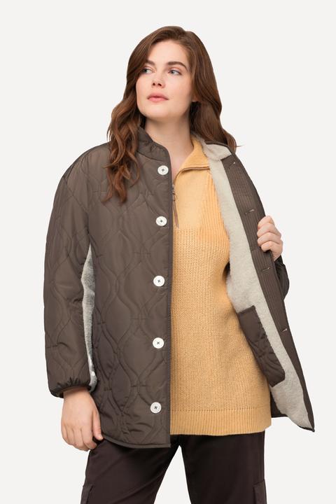 Produktbild Ulla Popken Wendejacke, Stepp/Teddyfleece, Stekragen, recycelt (46, 48)
