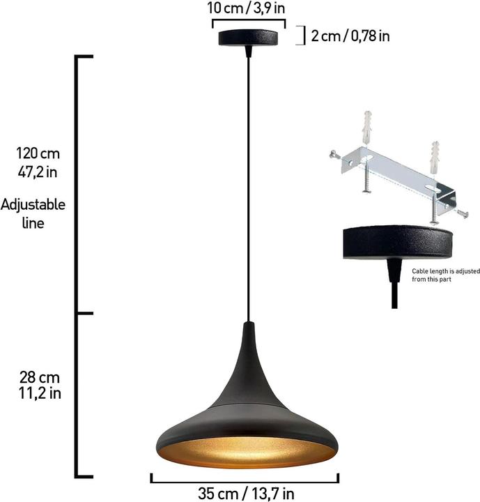 Produktbild Bamyum Paladin Pendelleuchte Schwarz (E27)