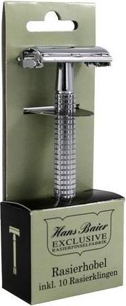 Immagine prodotto Hans Baier Exclusive Hans Baier Butterfly System Rasoio a manico lungo in metallo e 10 lame di rasoio