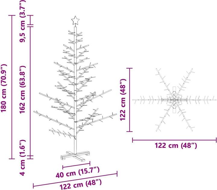 Produktbild vidaXL Holz Weihnachtsbaum (180 cm)