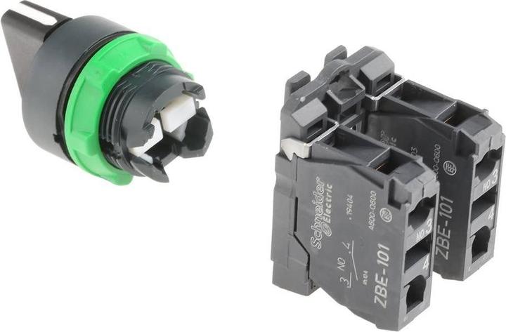 Produktbild Schneider Electric 3-Positionen-Schalterknopf 22 mm Schwarz 2Z verriegelnd (XB5AD33)