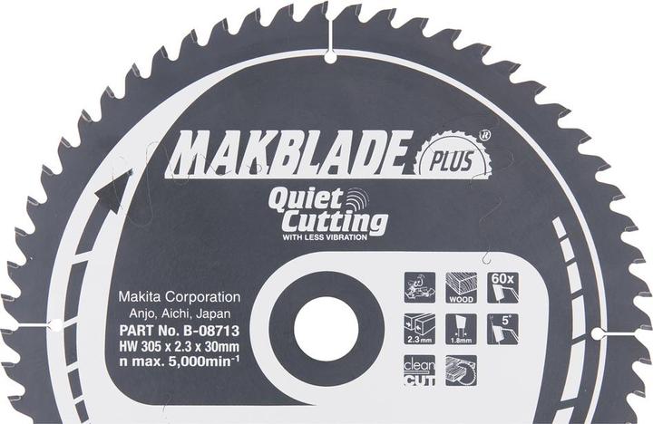 Actual product image Makita B-08713 TCT saw 305X2.3X30mm 5° T60 MAKBLADE PLUS
