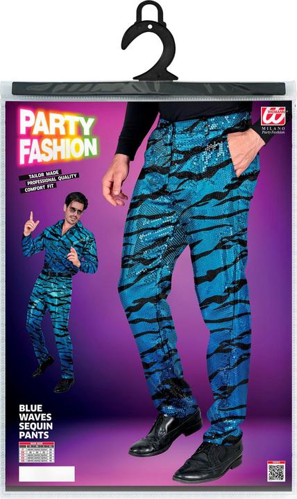 Actual product image Widmann Men's sequin trousers in zebra look black/blue (L)