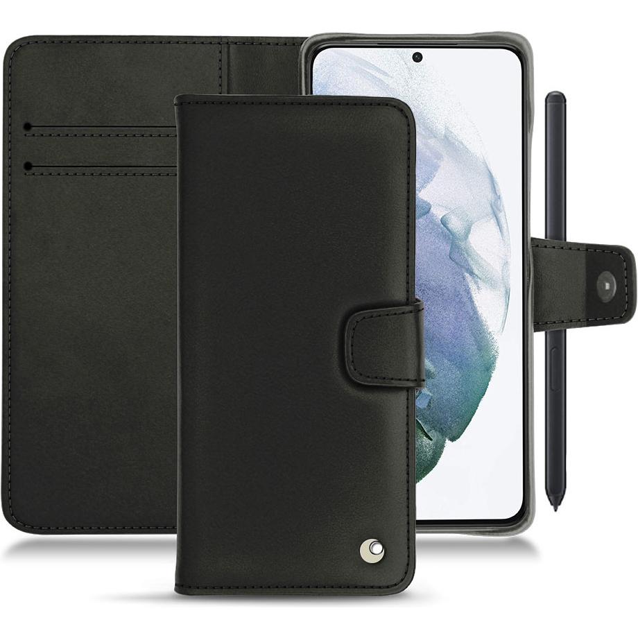 Noreve Lederschutzhülle Wallet (Samsung Galaxy S21+), Smartphone Hülle, Schwarz
