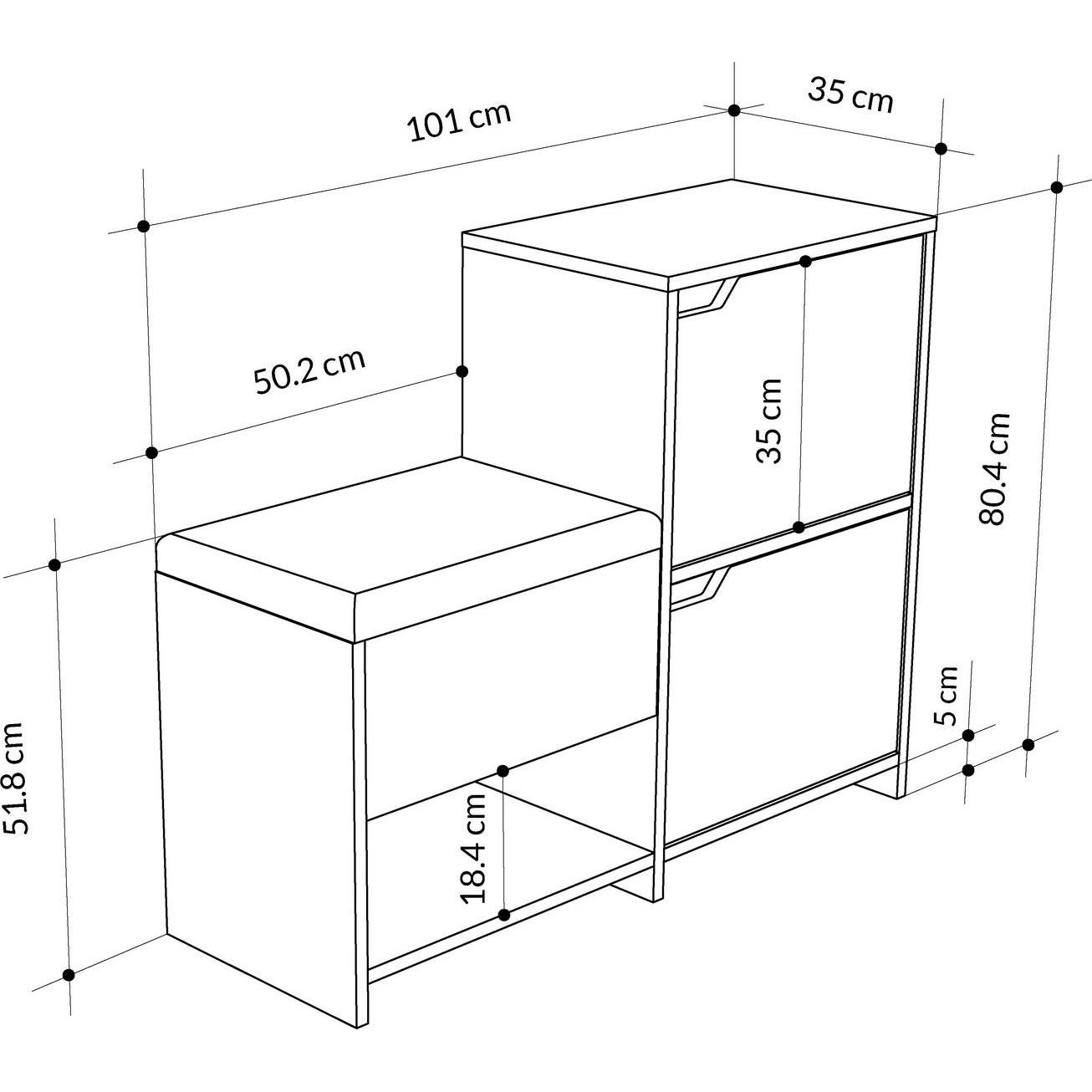 Thumbnail - Skye Decor, Schuhschrank, Haven (101.5 x 35.5 x 80.5 cm)