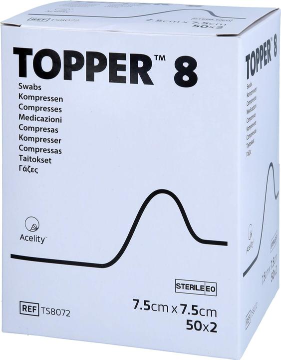 Actual product image Topper 8 NW Compresses 7.5x7.5cm sterile 100 pcs.