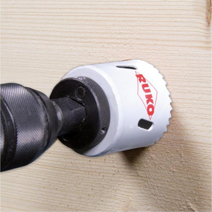 Image du produit Ruko Scie cloche Ø de sciage 57 mm profondeur de coupe 38 mm denture fine HSSE-Co8-Bi-Métal (57 millimètres)