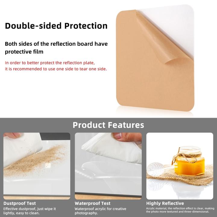 Image du produit Puluz 40cm Photography Acrylic Reflective Display Table Background Board (White)