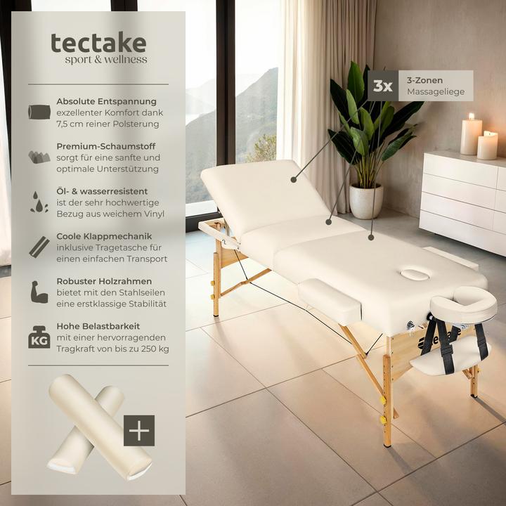 Actual product image tectake 3 Zonen Massageliege-Set