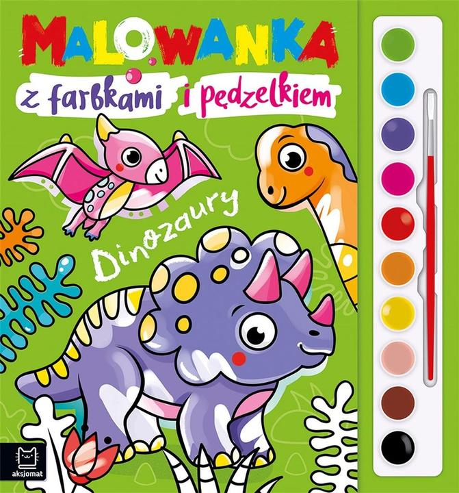 Produktbild Ein Malbuch mit Farben und einem Pinsel. Dinosaurier
