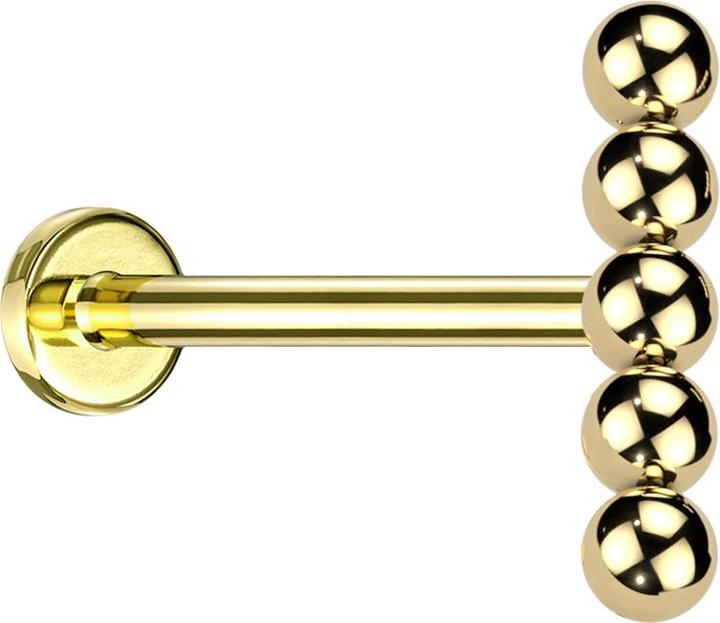 Image du produit Star Piercing Micro Labret femelle plaqué or Balles de barre (sans laiton, Titane)