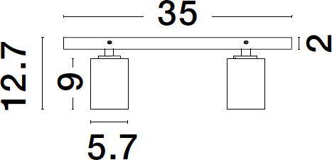 Productafbeelding Nova Luce TOD plafondlamp GU10 2-voudig zwart 35x6x12,7cm dimbaar 9012292 (GU10)